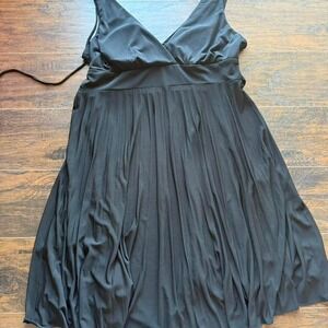 Minimalist Old Money Little Black Dress Romantic Sleeveless Pleated Dress XL